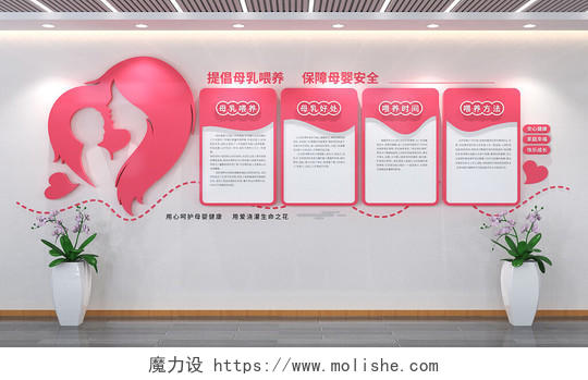 社区妇女之家母婴室文化墙3D文化墙